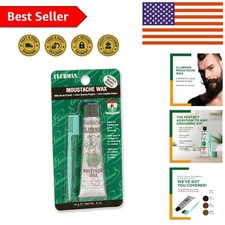 Mustache Wax - 0.5 oz Strong Hold, Unscented, with Grooming Brush