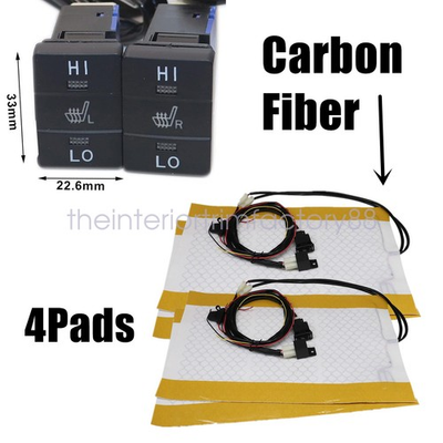 #ad #ad Carbon Fiber HEATED Seat HEATER Pad Kit Car Switch 12V Universal For Trucks $56.19