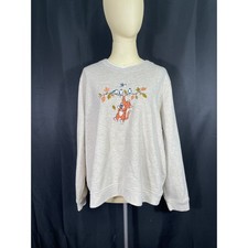 Vintage Fall, Kitty, Cat  Birds Crewneck Sweatshirt Studio Works, X Large