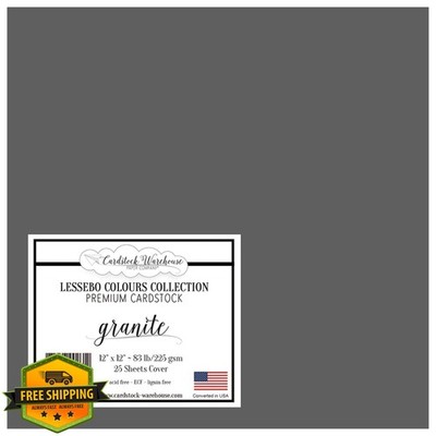 Cardstock Warehouse Granite Cardstock 12x12'' 83lb Matte Dark Gray