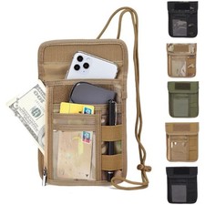 Tactical Credit Card Organizer Pouch ID Card Case Patch Adjustable Neck Lanyard