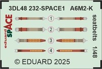MW22 Eduard 3DL48232 A6M-2K Seatbelts Space 1/48 3D Decal For Eduard