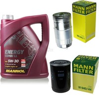 MANN-FILTER Inspektionspaket 5L Mannol Combi Ll 5W-30 FüR Vw Passat Variant 1.9