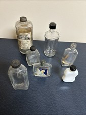 Collectible bottles lot of seven Lavoris, Blue waltz, Golden key antiseptic