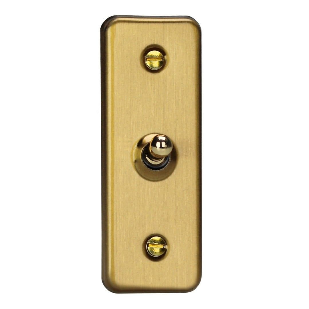Varilight XBAT1 Classic Brushed Brass 1 Gang 10A 2 Way Toggle Architrave Switch