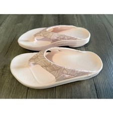 Oofos OOlala Limited Sandal Pink Floral Recovery Flip Flop Womens 8 EU 39