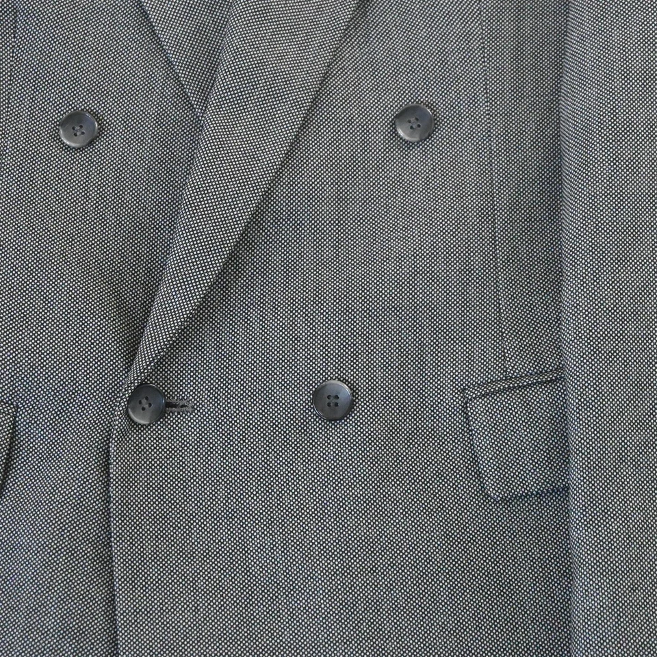 Vtg Stafford 42L Gray Birdseye USA Made Double Breasted Blazer Jacket Sport Coat - Image 3 of 4