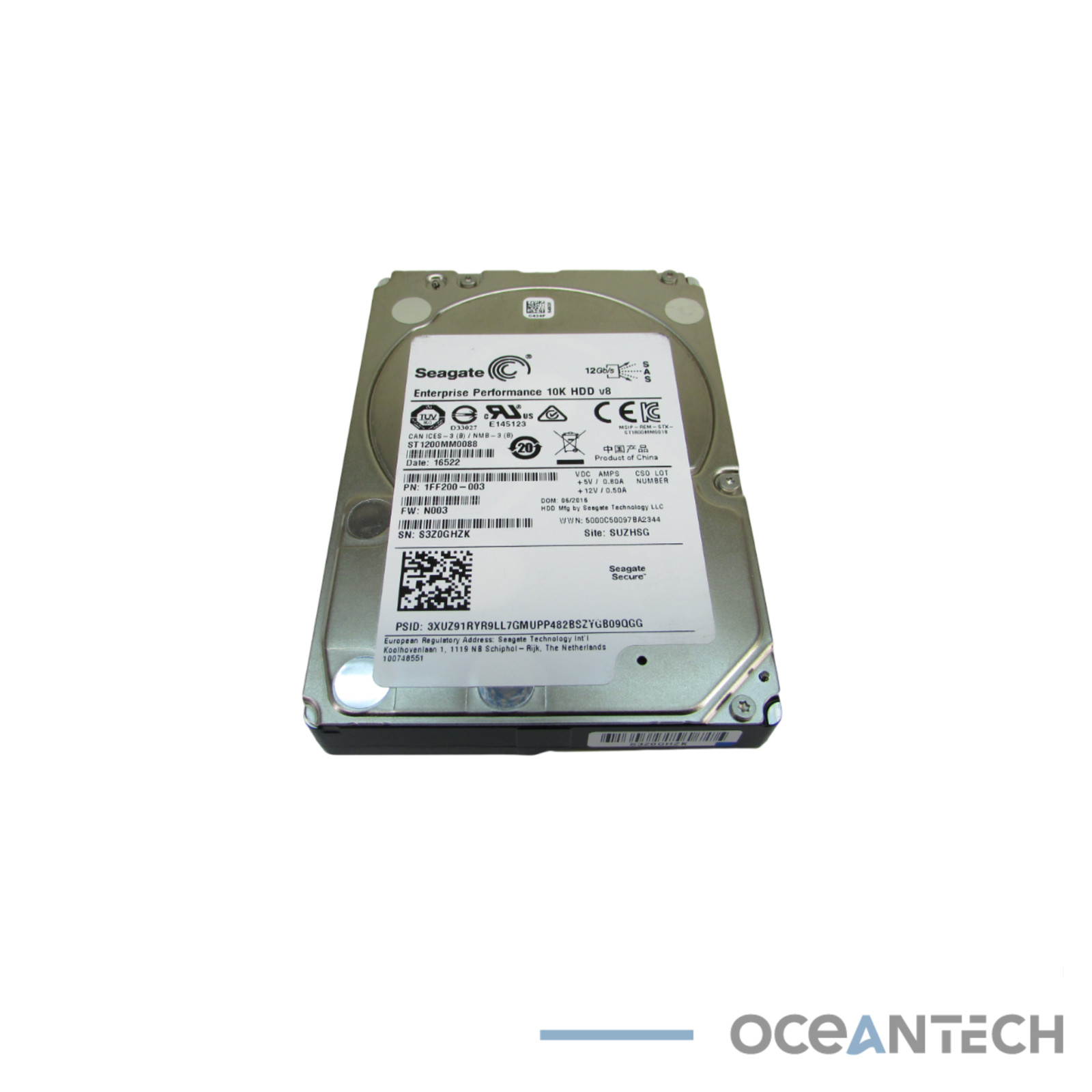 Seagate ST1200MM0088 1.2TB 2.5" 10K RPM SAS Hard Drive Grade A No Tray