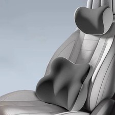 Car Headrest Lumbar Support Neck Waist Cushion Pillow Pair Comfortable Travel