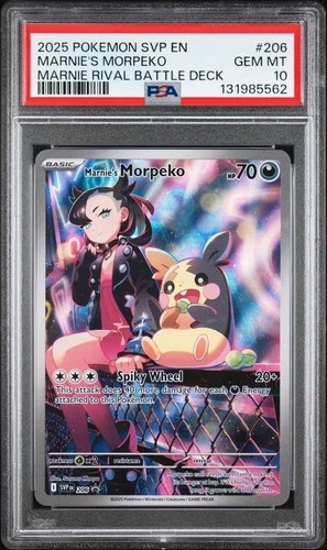 2025 POKEMON SVP EN-SV BLACK STAR PROMO #206 MARNIE'S MORPEKO PSA 10