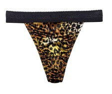 Rio Satin Thong Wide Waistband Leopard Print 2XL