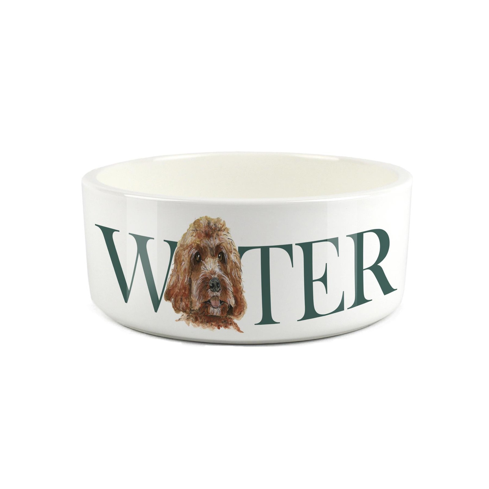 Labradoodle Pet Bowl - Dog Portrait Large Ceramic Water Bowl/Dish Dog Gift