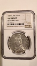 1889 Silver Double Florin Queen Victoria  NGC UNC