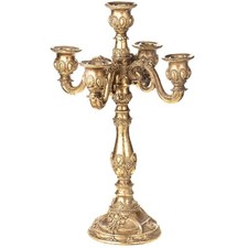 Kerzenleuchter Kerzenständer GoldfarArt Deco Bauhaus Kandelaber 5 armig H39cm