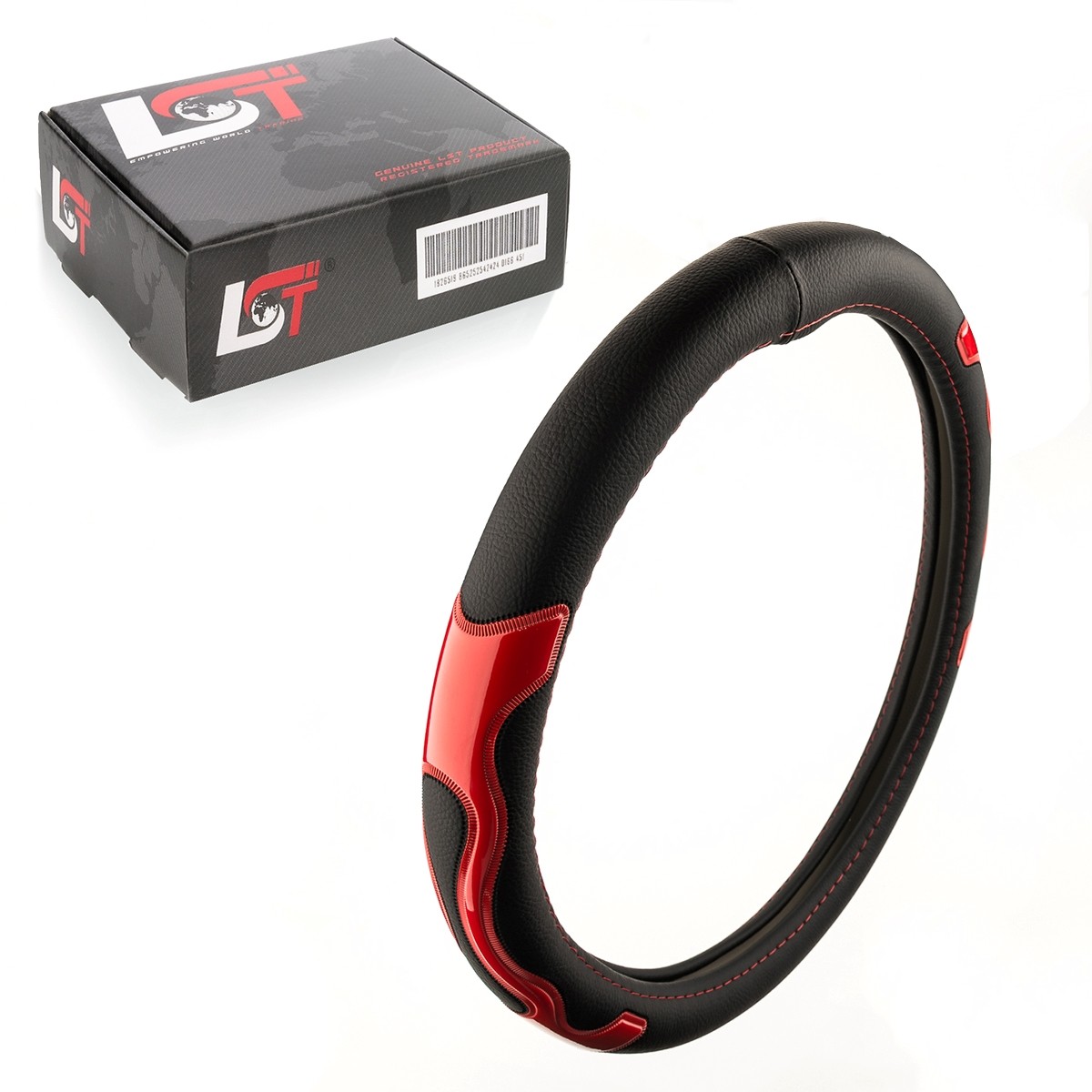 Steering Wheel Cover Ø 38x9 CM Black Red for BMW X1 X3 X4 X5