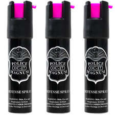 3 Police Magnum pepper spray .75oz hot pink safety lock self defense protection