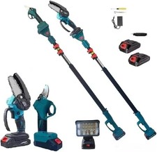 Kit Potatura Motosega 6"+ Forbice + 2 Batteria 48V Asta Telescopica + torcia led