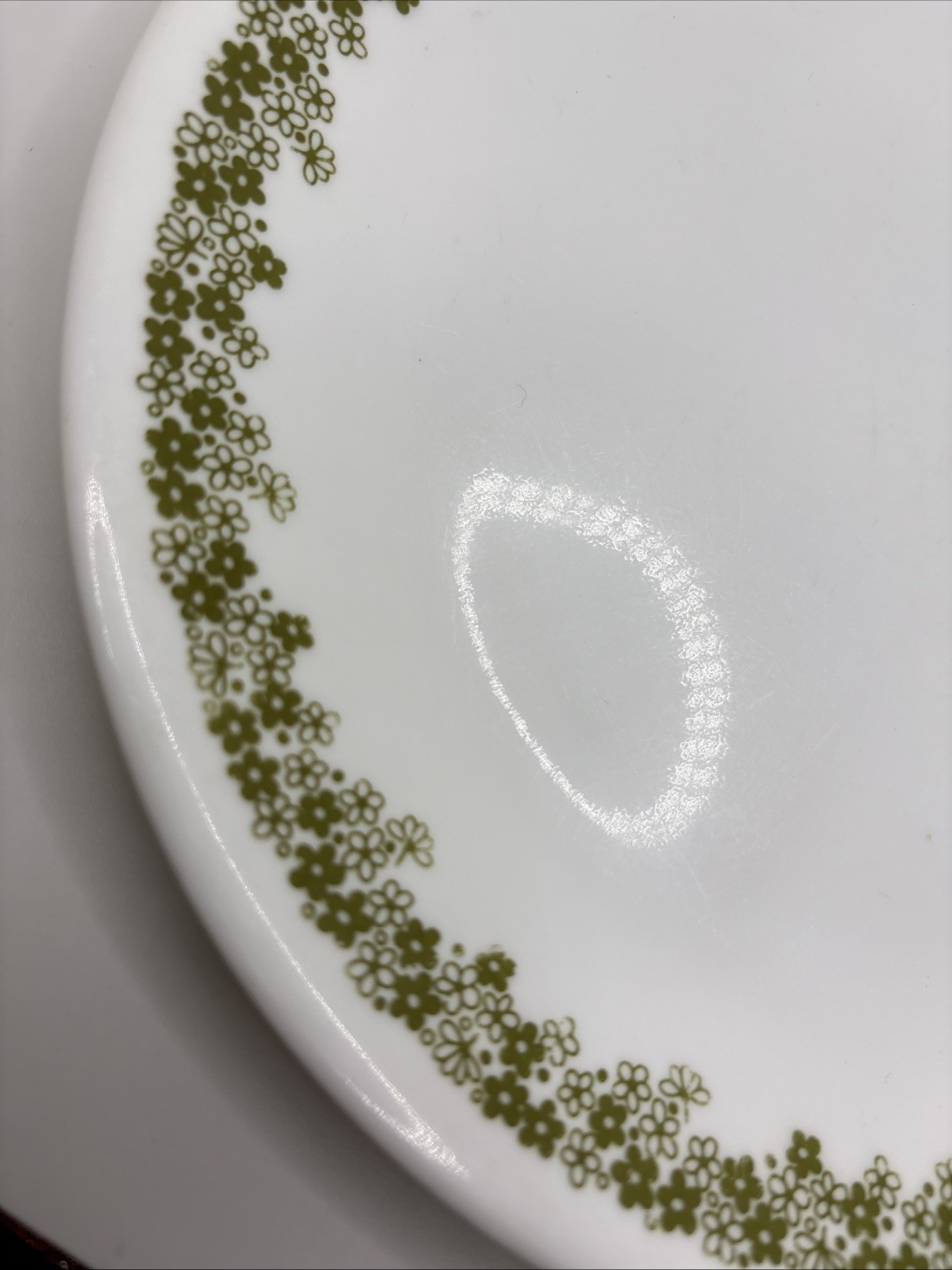 VTG Corelle Green Spring Blossom Crazy Daisy Salad Cake Plate 8.5” Replacement