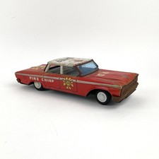 Vintage ASC Tin Friction Fire Department FD Chief's Car Made in Japan
