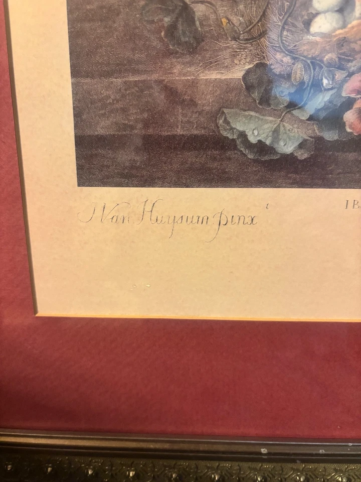 Jan Van Huysum  “A Flower Piece” Framed Matted Still Life - Image 2 of 4