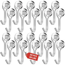 20Pack Magnetic Hooks, 30lbs Swivel Swing Magnet Hooks, Heavy Duty Strong Ma...
