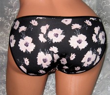 NEW SZ 5 VANITY FAIR ILLUMINATION BLACK FLORAL SILKY STRING BIKINI 18108  