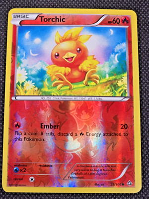 2015 XY Primal Clash TORCHIC 25/160 REVERSE HOLO Pokemon Card LP -- L33