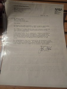 Vintage Rare  Award Lettter To Employee From Astronaut STS-1  - STS-5