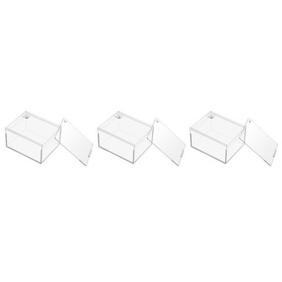 3 Pieces Lizard Aquarium Jumping Spider Habitat Transparent Container