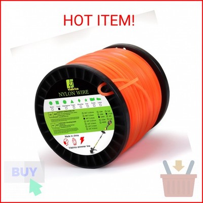 Viabrico .095'' Weed Eater String, Square Orange Heavy Duty String Trimmer Line,