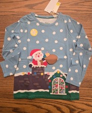 New Mini Boden Christmas Santa House Lift the Flap Shirt - Size 6-7