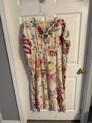 LA cera House dress OSFM  Floral Pockets Soft Cotton Square Neck Line Pullover