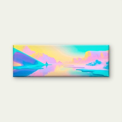 Pink Cyan Gradient Lake Canvas Print Wall Art Home Decor