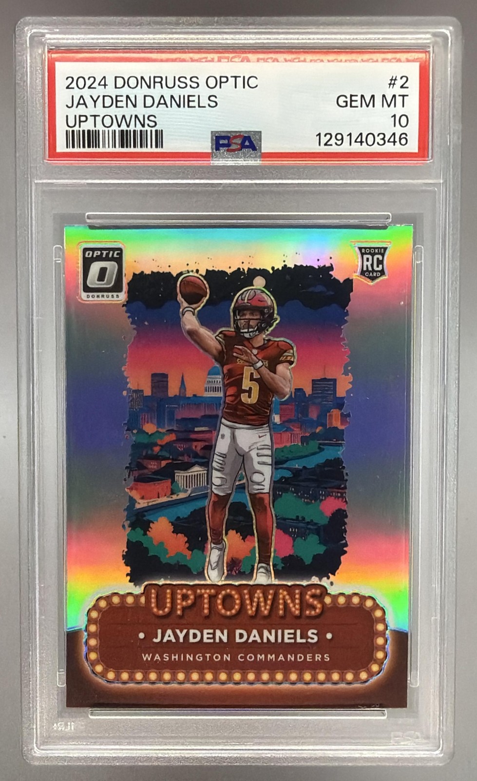 2024 Panini Donruss Optic Jayden Daniels Uptown RC SSP #2 Commanders PSA 10