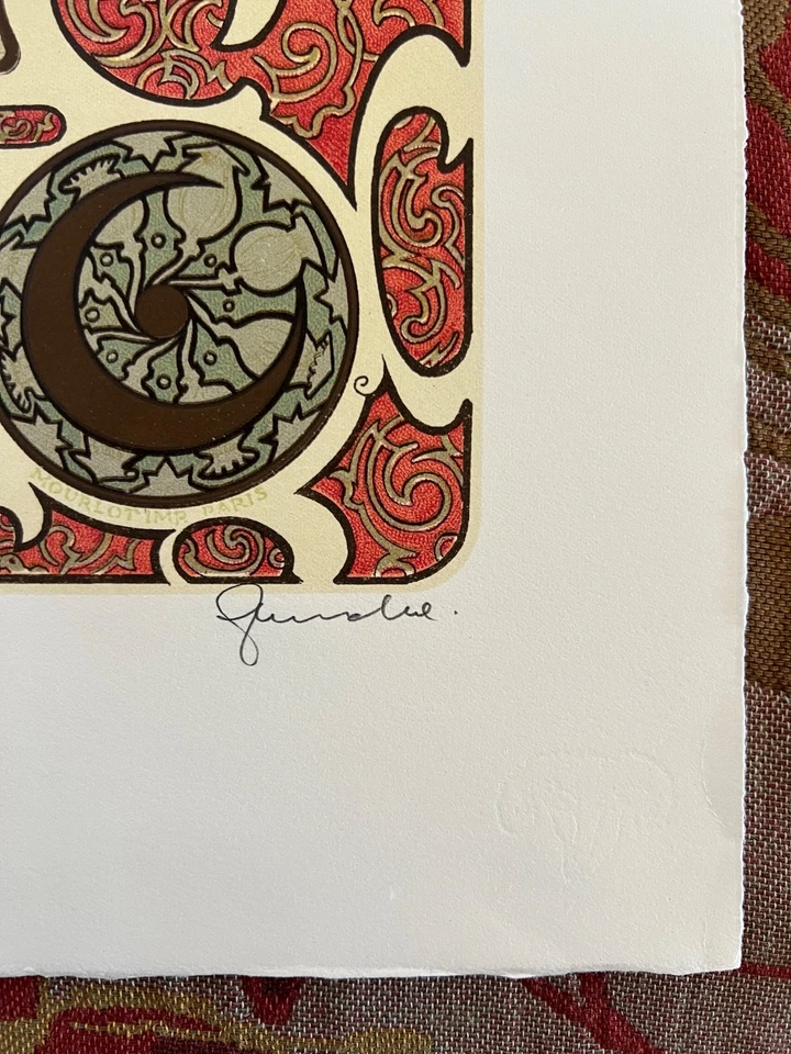 "ZODIAK" ALPHONSE MUCHA, LITOGRAFIA JIRI MUCHA ASSINADA NUMERADA, MOURLOT! - Imagem 4 de 4