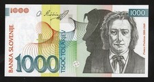Banknote Slowenien / Slovenia P.32b , 1.000 Tolarjev 2004 , Prefix BG , UNC