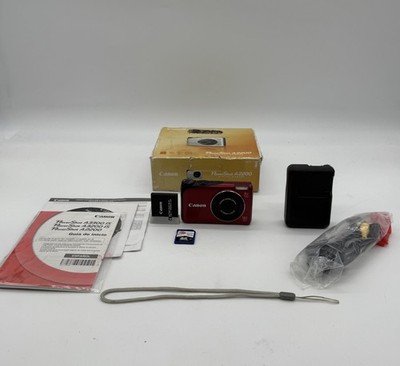 【nyan】キヤノン Canon PowerShot A2200 レッド Canon PowerShot A2200 14.1MP Red Digital Camera Kit – Tested, Mint