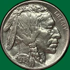 1936 Buffalo Nickel Almost Uncirculated AU Coin #43300