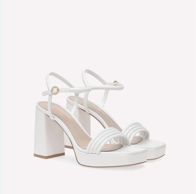 Gianvito Rossi White Padded-Strap Platform Sandals