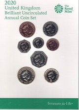 Great Britain England: 1-50 P. +1+2 Pounds: 2020 8 Piece Collectors Collector Lot