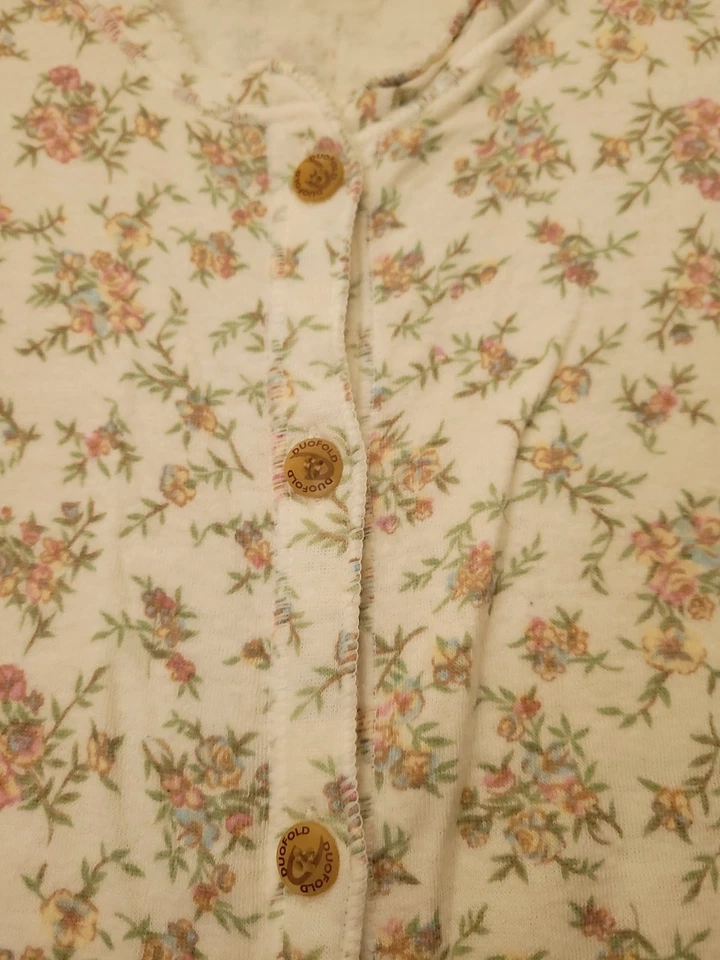 Цельный комбинезон Duofold с цветочным принтом Longjohn PJ на пуговицах пижама размер M  - Изображение 3 из 4