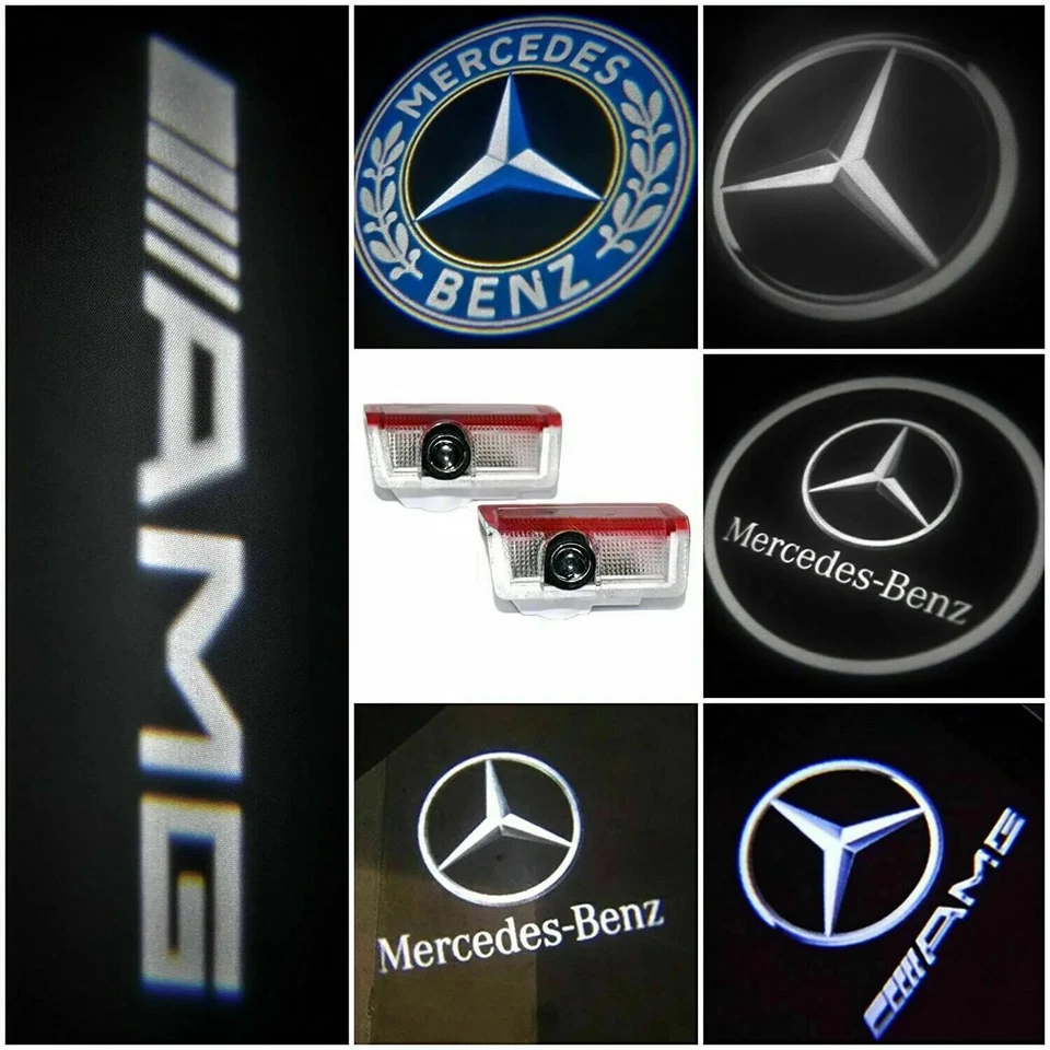 LED Door Courtesy Ghost Shadow Kit Projector 3D HD Light For Mercedes-Benz - Image 2 of 4