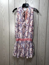 Chloe Oliver Anthropologie Size S Monaco Print Sleeveless Silk Mini Dress New