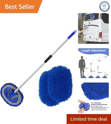 Professional-Grade 62'' Car Wash Brush - Extendable & Scratch-Free Microfiber Kit