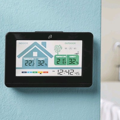 Wetterstation Funkgesteuert für Temperatur Luftfeuchtigkeit & Schimmel Alarm + Sensor