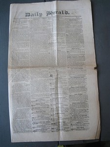 Vintage Newburyport MA Newspaper 1848 Whig Elections Circus Poster Cut Rag Paper