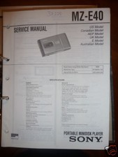 Service Manual Sony MZ-E40 Minidisc Player, Original