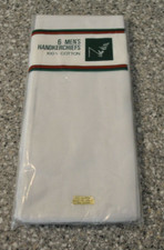 Vintage John Weitz Package of 6 White Handkerchiefs, Men's Hankies NEW
