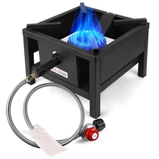 260,000 BTU Single Propane Burner - Heavy Duty Commercial Outdoor Burner + Stand
