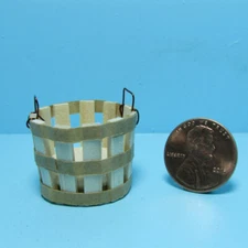 Dollhouse Miniature Small Wood Bushel Basket IM65433